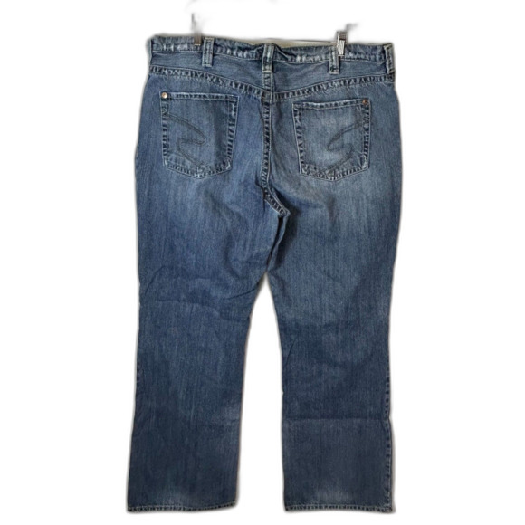 Silver Martin Fit Blue Wash Distressed Faded Relaxed Straight Leg Jeans 44X34 - Picture 7 of 15